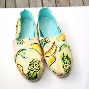 Toms Alpargata Coral Pink Cuba Fruits Slip Ons